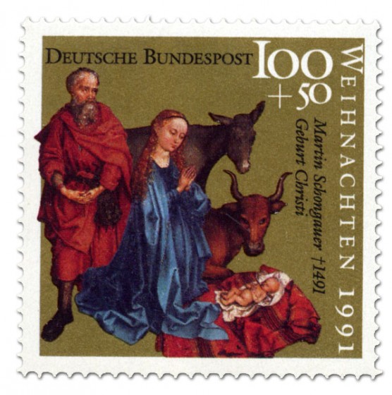Briefmarke: Martin Schongaür Geburt Christi
