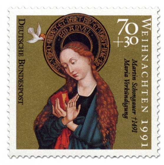 Briefmarke: Martin Schongauer: Maria Verkündigung