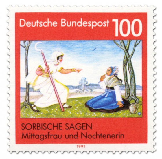 Briefmarke: Mittagsfrau Nochtenerin (Sorbische Sage)