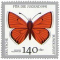 Briefmarke: Schmetterling Grosser Feürfalter