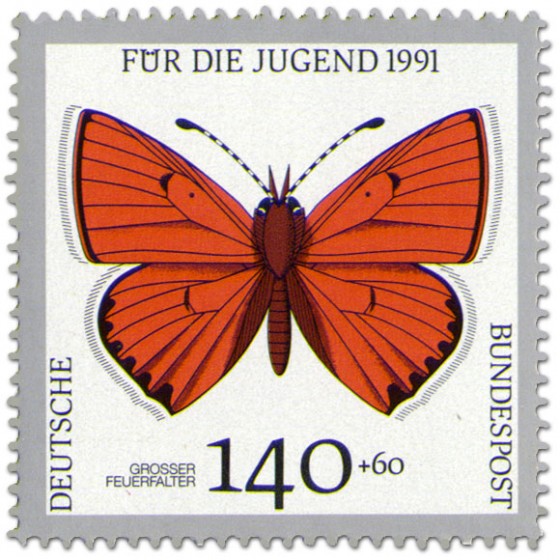 Briefmarke: Schmetterling Grosser Feürfalter