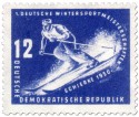 Briefmarke: Abfahrt-Skiläufer Schierke 1950