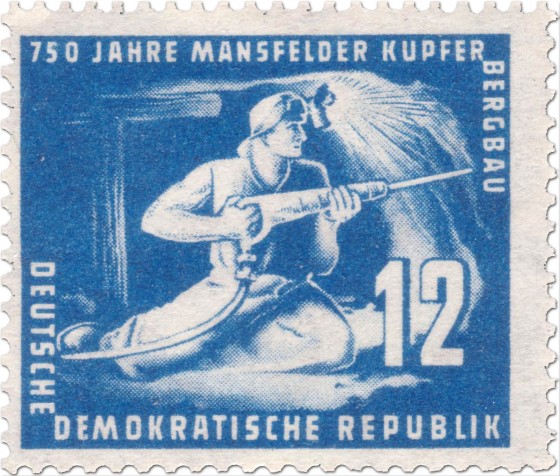 Briefmarke: Bergarbeiter im Stollen