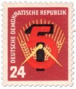 Briefmarke: Hammer, Sichel und Ähren: Erste Fünfjahresplan der DDR
