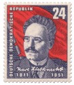 Briefmarke: 80. Geburtstag von Karl Liebknecht (Sozialist)