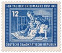 Briefmarke: Kinder sammeln Briefmarken (Tag der Briefmarke 1951)