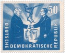Briefmarke: Oder-Neiße Grenze und Friedenstaube