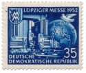 Briefmarke: Leiziger Herbstmesse 1952 (blau)